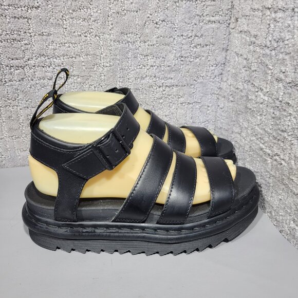Dr Martens Blaire Womens Size US 7 Black Leather Platform Gladiator Sandals - Picture 5 of 14